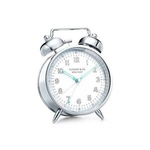 Tiffany & Co. Silver and Blue Alarm Clock